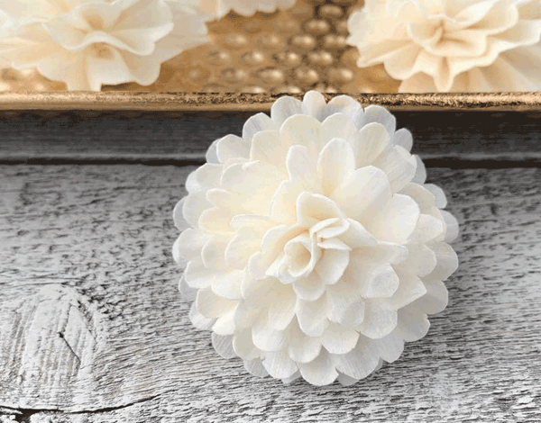 Tecksoi Feather Ball Sola Wood Flower Premium Quality 100% Natural Pack Of 12
