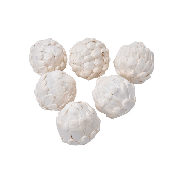 Tecksoi Gardenia Sola Wood Ball | 100% Natural | Eco Friendly | Decorating Ball | Pack Of 12