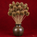 Tecksoi Golden Lattu Pine with Stem – Premium Dried Pine Cone for Luxury Home Decor, Floral Arrangements & DIY Crafts | Pack Of 10