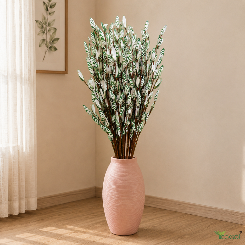 Tecksoi Green Tetul Pata Sola Wood Flower Sticks – Handmade Natural Dry Flower Decor for Home & Event Decoration | Pack Of 5