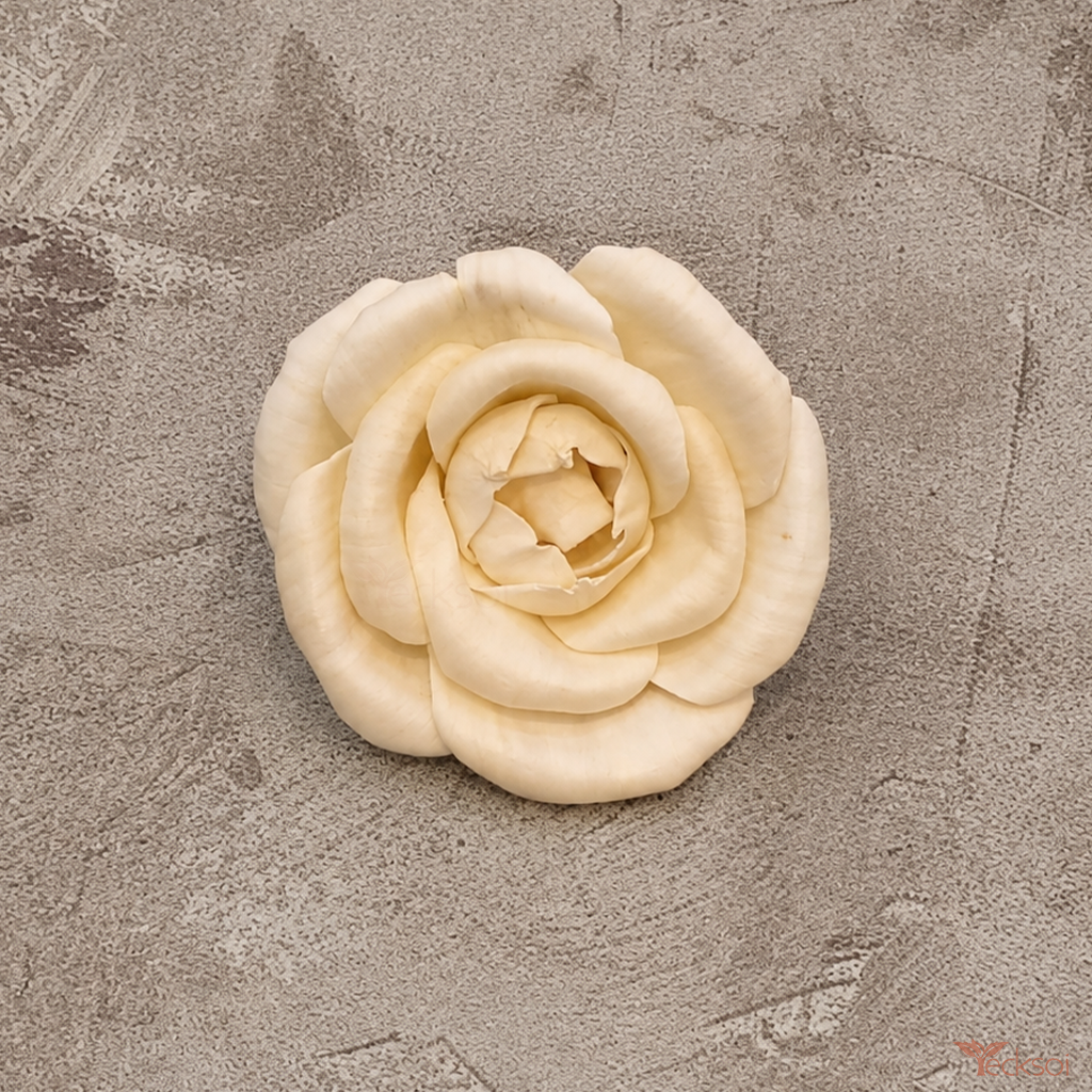 Tecksoi Handcrafted Garden Rose Sola Wood Flower | Pack Of 10