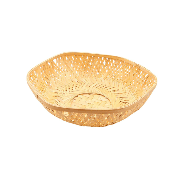 Tecksoi Handmade Bamboo Hexagonal Basket 100% Natural Premium Quality Set Of 12