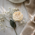 Tecksoi Handmade White Avalanche Rose Sola Wood Flower – Premium Handmade Natural Sola Wood Flower for Elegant Home, Wedding & Luxury Floral Decoration | Pack Of 10