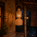 Tecksoi Handwoven Bamboo Hurricane Lantern Lamp For Decor