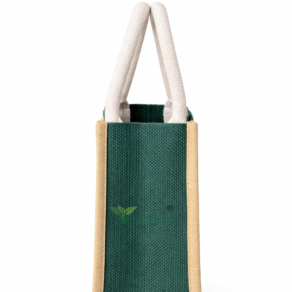Tecksoi Jute Handy Bag With White Tote | 100% Natural