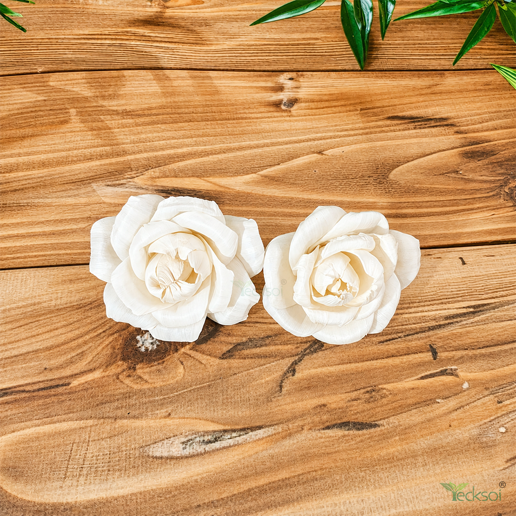 Tecksoi Hybrid Tea Rose Sola Wood Flower – Realistic Handcrafted Floral Beauty for Elegant Decor | Pack Of 10