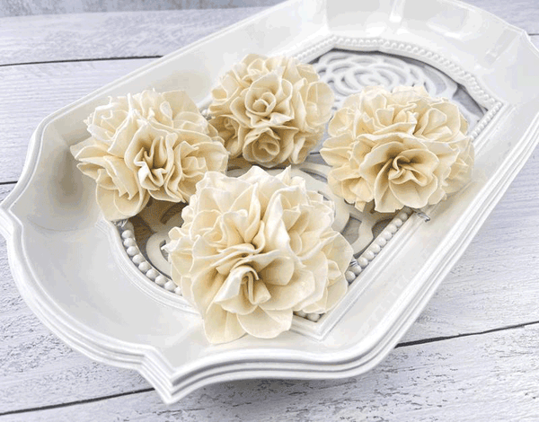 Tecksoi Hydrangea Sola Wood Flower Premium Quality 100% Natural Pack Of 12