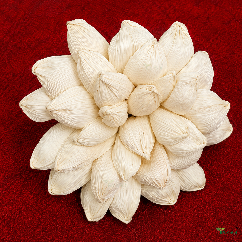 Tecksoi Jumbo Corn Leaves Flower – Premium Handcrafted Natural Floral Decor with Rustic Elegance | Pack Of 3