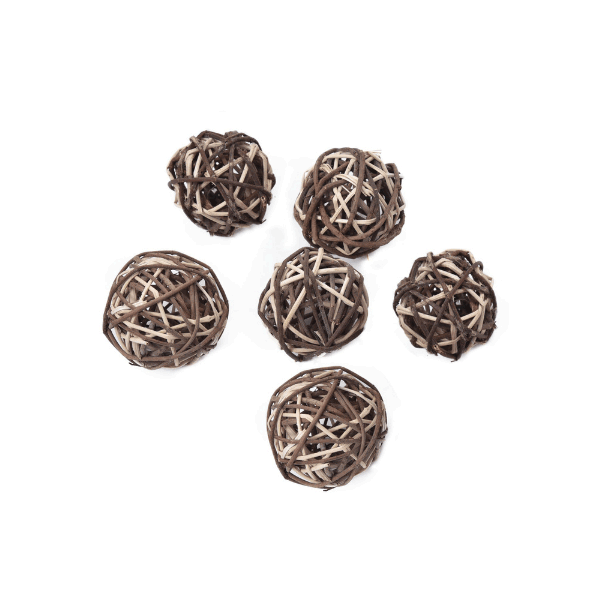 Tecksoi Lata Wooden Ball | 100% Natural | Eco Friendly | Decorating Ball | Pack Of 12