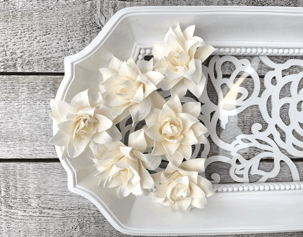 Tecksoi Lily Rose Sola Wood Flower Premium Quality 100% Natural Pack Of 12