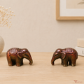 Tecksoi Little Elephant Idol Terracotta Art For Home Decor | Set Of 2