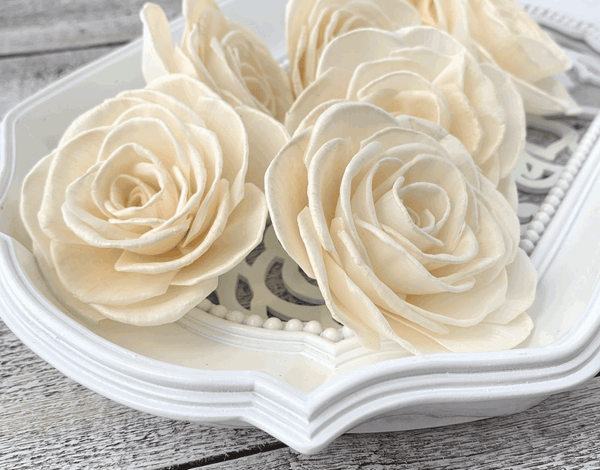 Tecksoi Melody Rose Sola Wood Flower Premium Quality 100% Natural Pack Of 12