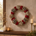 Tecksoi Mindful Wreath of Sola Flower – Premium Handmade Sola Wood Flower Wreath for Door, Wall, Event & Christmas Decor