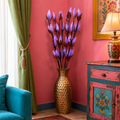 Tecksoi Multiple Purple Silk Lotus Buds Flower Sticks – Handmade Premium Floral Decor for Home & Event Decoration | Pack Of 5