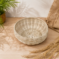 Tecksoi Bamboo Woven Round Basket Self Decor & Storage