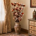 Tecksoi Natural Beauty Rose Sola Wood Flower Sticks – Premium Handmade Dried Flower for Boho Home Decor, Vase Arrangements & Luxury Floral Styling | Pack Of 5