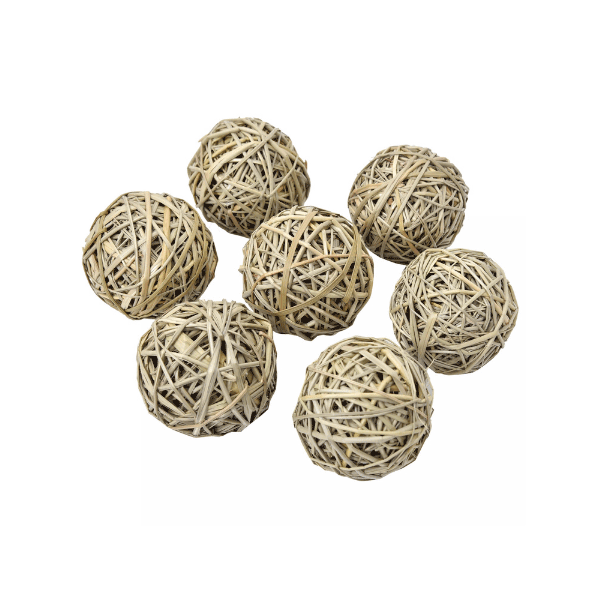 Tecksoi Natural Dried Cane Ball | Decorating Ball | 1005 Natural | Eco Friendly | Pack Of 12