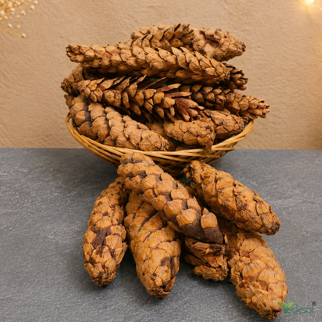 Tecksoi Natural Dried Long Pine Cone – Premium 100% Natural Dry Exotic Filler for Bouquets, Floral Arrangements &  Decorative Crafts | Pack Of 10