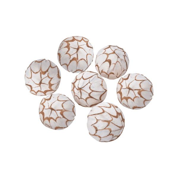 Tecksoi Natural Dried Sola Chatka Ball | Eco Friendly | 100% Natural | Decorating Ball | Pack Of 12