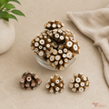 Tecksoi Natural Dried Sola Wood Handmade Honeycomb Flower | Pack Of 10