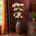 Tecksoi Natural Dried White Corn Husk Decorative Stems For Vase | Pack Of 5