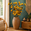 Tecksoi Natural Dried Yellow Corn Husk Decorative Stems For Vase | Pack Of 5