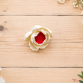 Tecksoi Natural Handcrafted Red Eyed Peony Sola Wood Flower | Pack Of 10