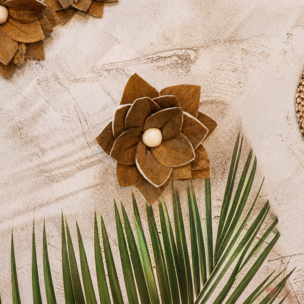 Tecksoi Natural Handcrafted Sola Wood Skin Bromeliads Flower | Pack Of 10