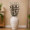 Tecksoi Natural Sola Wood Lily Flower Sticks – Premium Handcrafted Dry Flower Decor for Home & Event Decoration | Set Of 5
