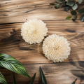 Tecksoi Natural Sola Wood Zinnia Flower – Premium Handmade 100% Natural Sola Wood Flower for Elegant Home, Wedding & Floral Decoration | Pack Of 10