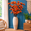 Tecksoi Orange Corn Husk Flower Sticks – Dry Flower For Decor | Pack Of 5