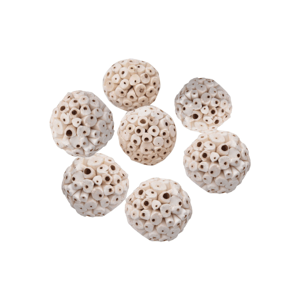 Tecksoi Sola Wood Atta Ball | Eco Friendly | Decorating Ball | Premium Quality | Pack Of 12