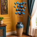 Tecksoi Sola Wood Blue Lotus Buds Flower Sticks – Premium Handmade Natural Dried Flowers for Home Decor, Event Styling & Luxury Floral Arrangements | Pack Of 5