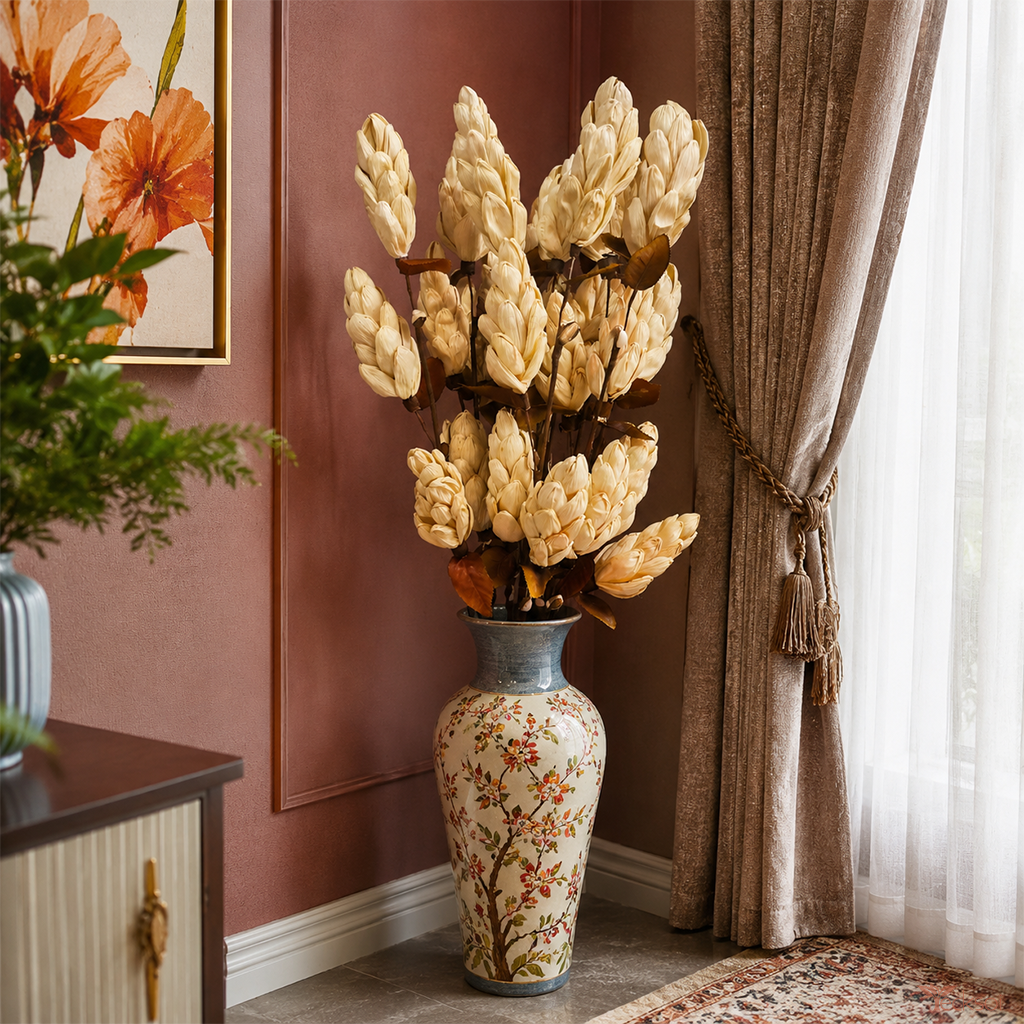 Tecksoi Sola Wood Natural Pine Flower Sticks For Decor | Pack Of 5