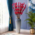 Tecksoi Sola Wood Red Pine Flower Sticks For Decor | Pack Of 5