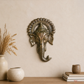 Tecksoi Terracotta Lord Ganesha Face Art Sculpture