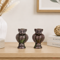 Tecksoi Terracotta Mitti Owl Showpiece For Home Decor | Set Of 2