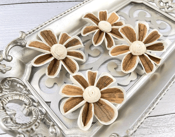Tecksoi Tiara Sola Wood Flower Premium Quality 100% Natural Pack Of 12