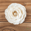 Tecksoi White Camellia Sola Wood Flower – Premium Handcrafted Floral Decor Inspired by Natural Beauty | Pack Of 10