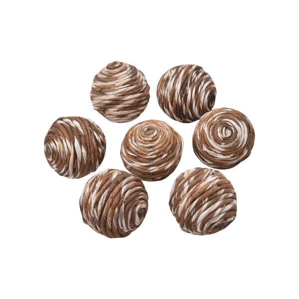 Tecksoi White Cedar Reed Diffuser Sola Wood Ball | 100% Natural | Decorating Ball | Premium Quality | Pack Of 12