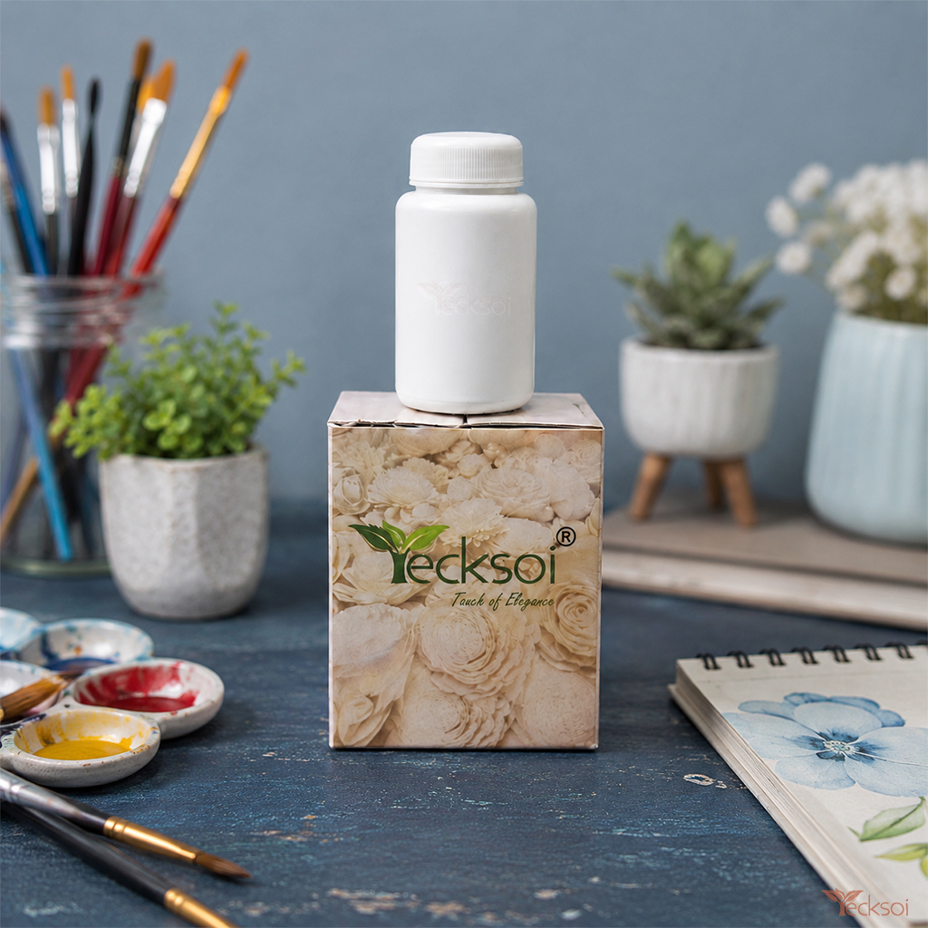 Tecksoi White Liquid Color for DIY & Crafting – Premium White Craft Color for Sola Wood Flowers, Handmade Crafts & Decorative Projects | 30ml