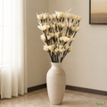 Tecksoi White Palm Daisy Flower Sticks – Handmade Premium Palm Leaf Dry Flower Decor for Home & Event Decoration | Pack Of 5