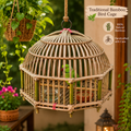 Tecksoi Woven Earth Bamboo Round Bird Cage Large