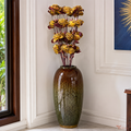 Tecksoi Yellow Beauty Rose Sola Wood Flower Sticks – Premium Handmade Dried Flowers for Home Decor, Vase Arrangements & Luxury Floral Styling | Pack Of 5